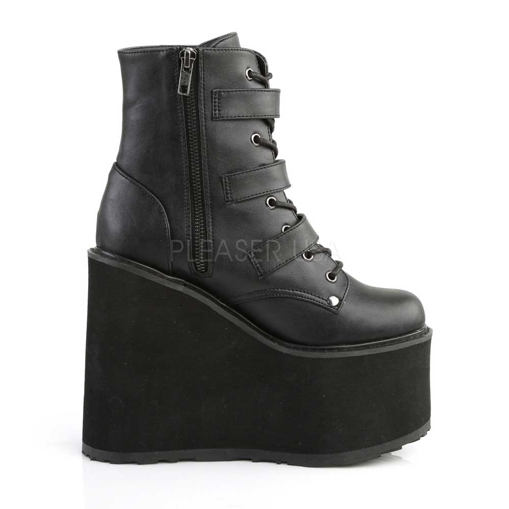 DemoniaCult - SWING-103 Plattformstiefel - Schwarz